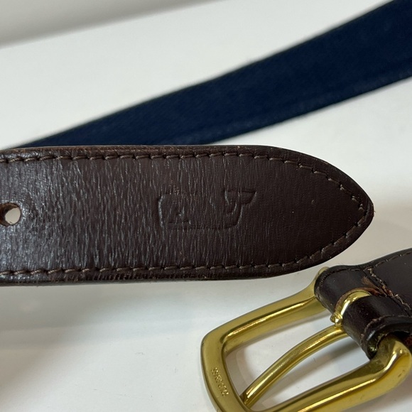 Men's Vineyard Vines Size 32 Plaid Leather Belt with Gold Buckle - Picture 9 of 10